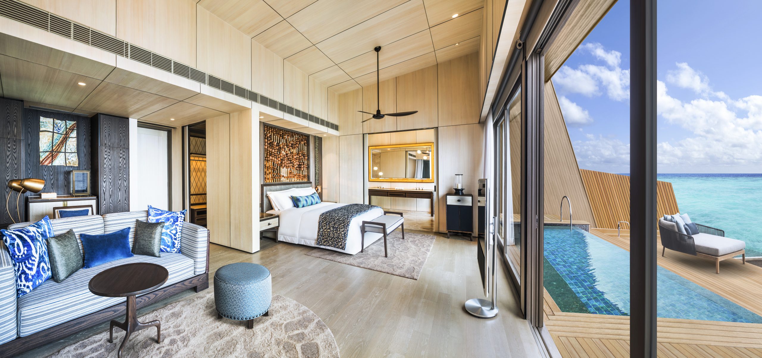 St Regis-Overwater Villa with Pool - Bedroom