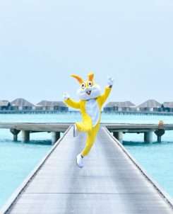 Easter Bunny At Over Water Pool Villa Jetty Anantara Kihavah Maldives Villas