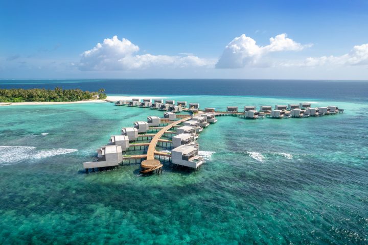Alila Kothaifaru Maldives Water Villa Aerial Shot