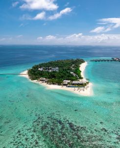 Alila Kothaifaru Maldives Island Aerial Shot Side Angle