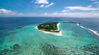 Alila Kothaifaru Maldives Island Aerial Shot Side Angle