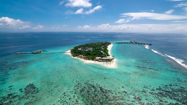 Alila Kothaifaru Maldives Island Aerial Shot Side Angle