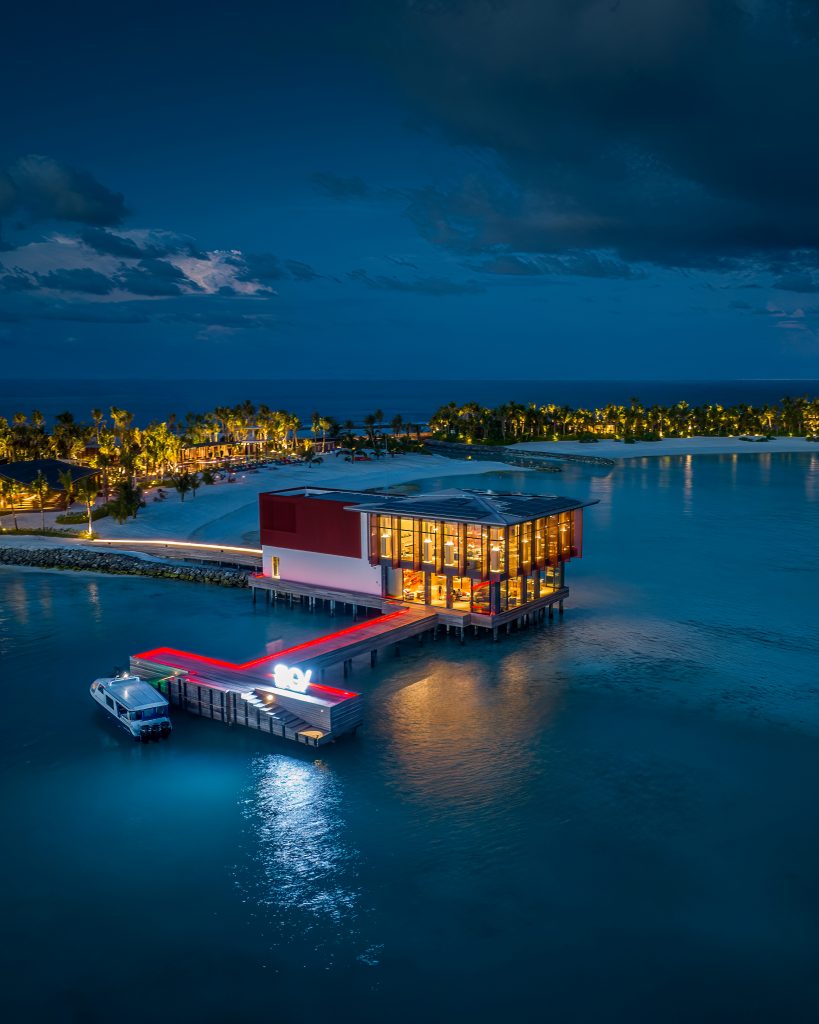 So Maldives Arrival Pavilion Night Aerial