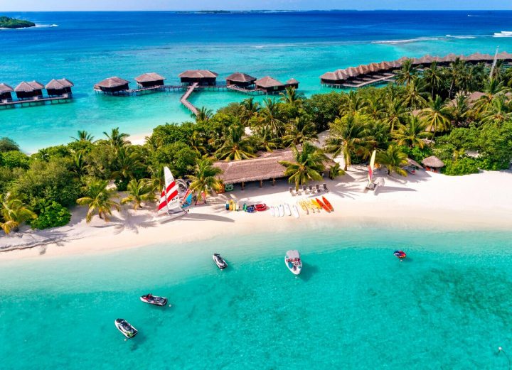 Sheraton Maldives Full Moon Resort & Spa Aerial View