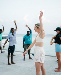 The Westin Maldives Miriandhoo Resort Lucy Charles Barclay Leads Warming Up Session