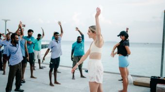 The Westin Maldives Miriandhoo Resort Lucy Charles Barclay Leads Warming Up Session