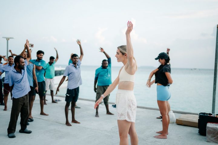 The Westin Maldives Miriandhoo Resort Lucy Charles Barclay Leads Warming Up Session