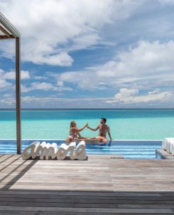 Floating Breakfast Pool Couple