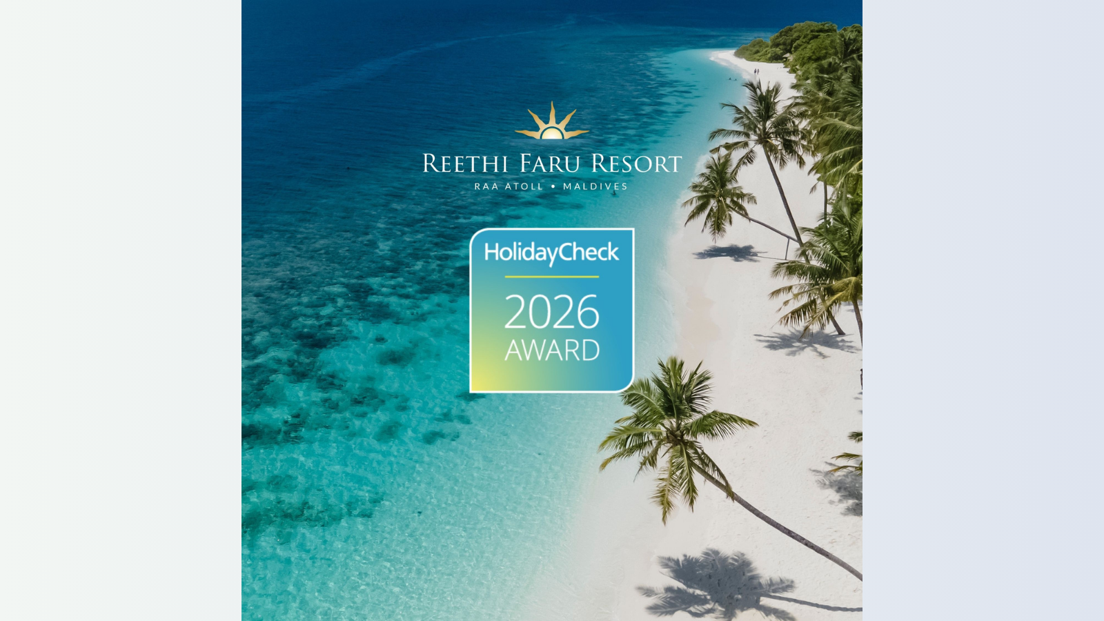 Reethi Faru Resort earns HolidayCheck Award 2026