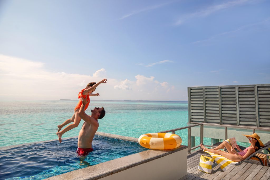 Le Meridien Maldives Resort and Spa Family in Overwater Villa Pool