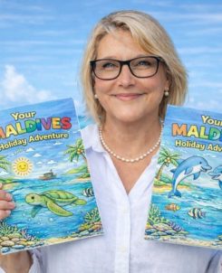 Sharon with both colouring books promo shot