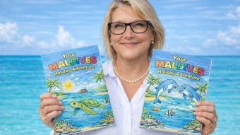 Sharon with both colouring books promo shot