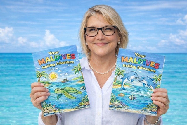 Sharon with both colouring books promo shot