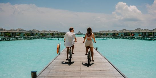 Villa Park Lifestyle Couple on Bicycle Large