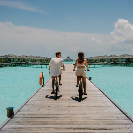 Villa Park Lifestyle Couple on Bicycle Large