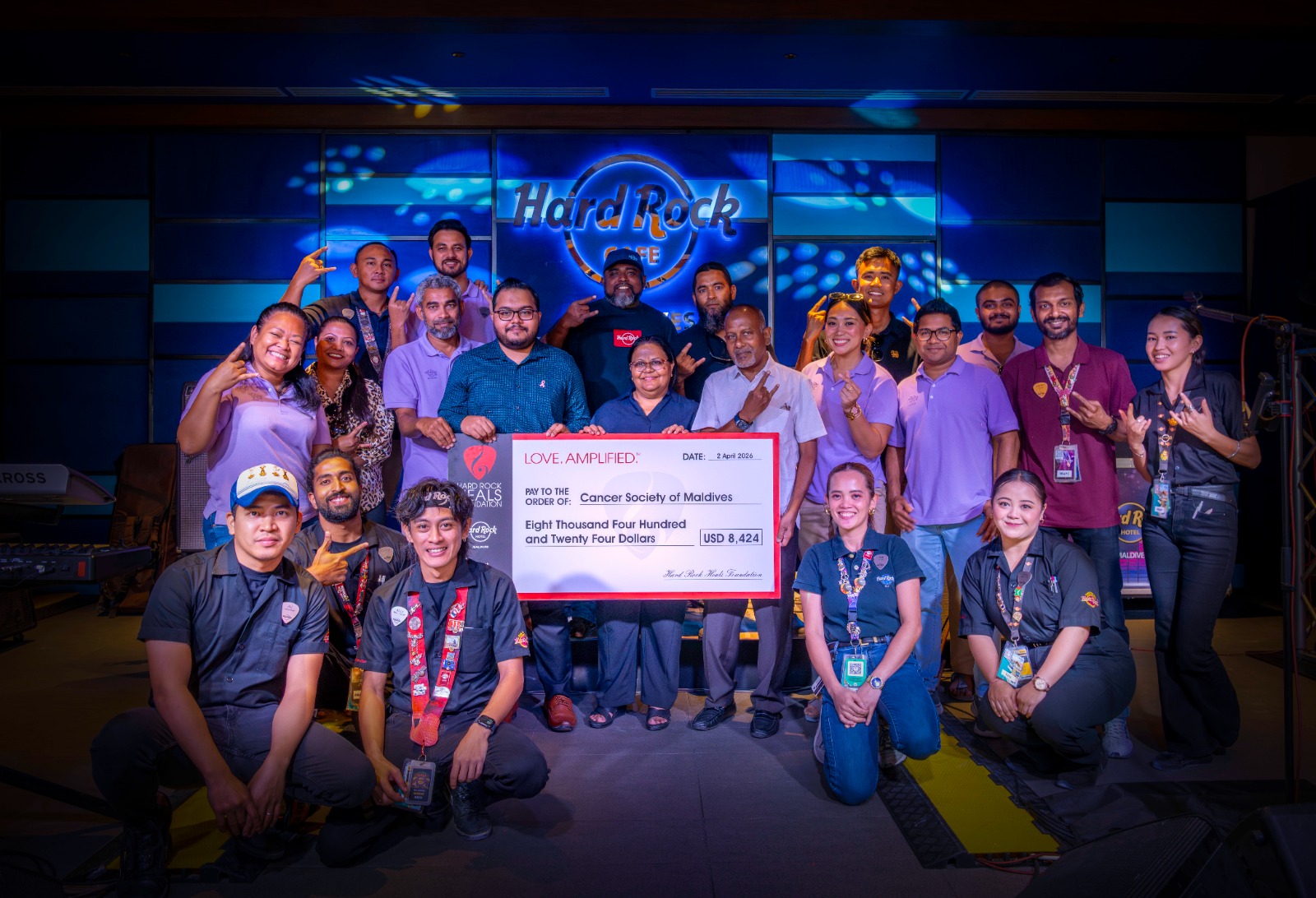 Hard Rock Hotel and Cafe Maldives donate Pinktober funds to Cancer Society