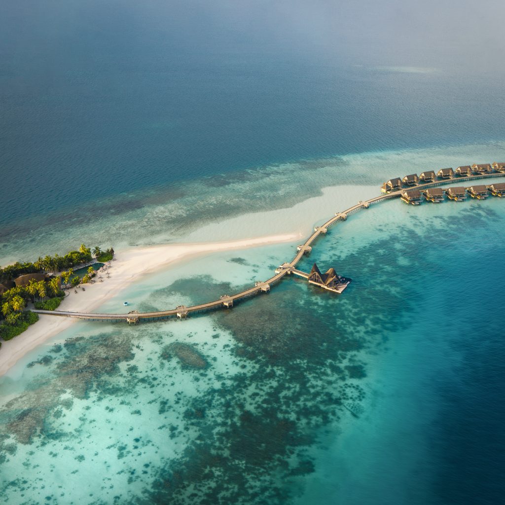 JOALI Maldives Aerial Shot Island and Jetty
