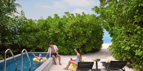 Le Meridien Maldives Resort and Spa Two Bedroom Beach Villa Family at the pool