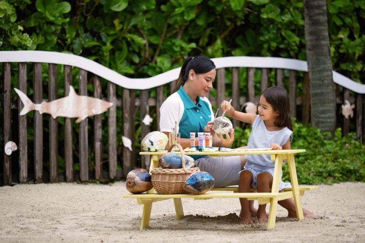 The Westin Maldives Miriandhoo Resort Coconut Painting at Westin Family Kids Club
