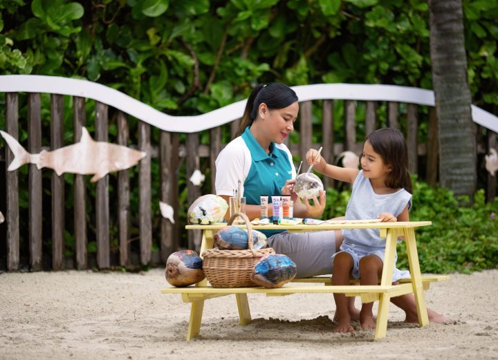The Westin Maldives Miriandhoo Resort Coconut Painting at Westin Family Kids Club