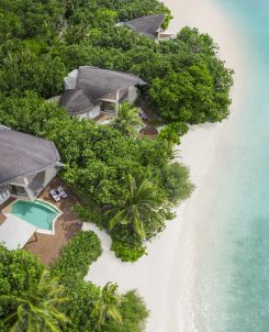 Bird's eye view beach villa JW Marriott Maldives Resort & Spa