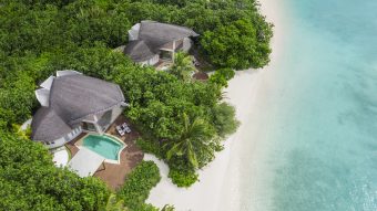 Bird's eye view beach villa JW Marriott Maldives Resort & Spa