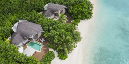 Bird's eye view beach villa JW Marriott Maldives Resort & Spa