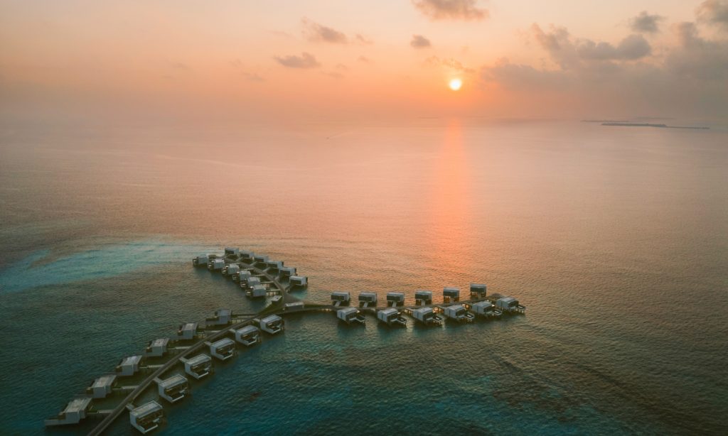 Batch Alila Kothaifaru Maldives Aerial Sunset New