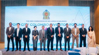 Batch 5. Representatives of the Sri Lankan High Commission in the Maldives and CHEC Port City Colombo (Pvt) Ltd, together with key dignitaries at the Port City Colombo Investor Forum in the Maldives
