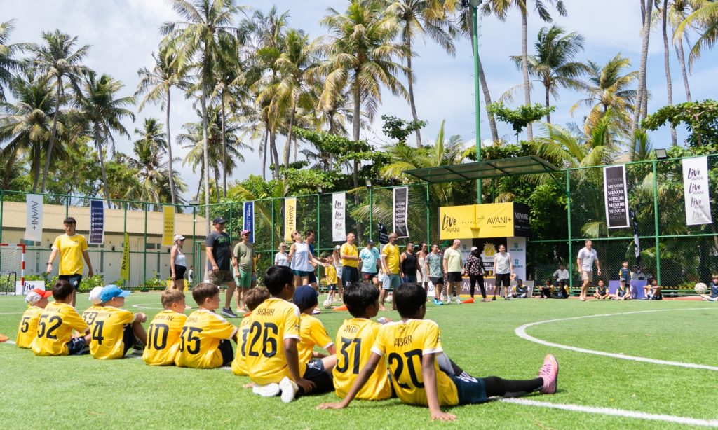 Batch Avani+ Fares Maldives Resort Football Camp 2025 Football Pitch Kids and Parents