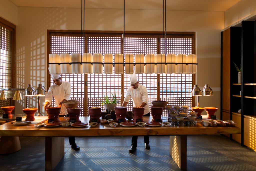 Batch MLDAL lifestyle seasalt morning buffet setup with chef