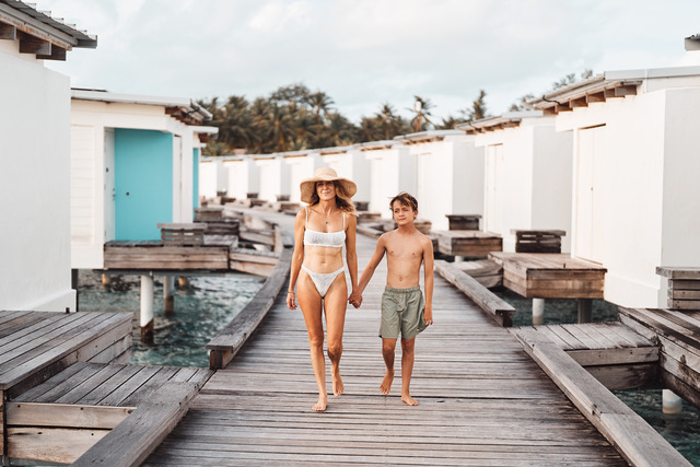 AqB mum and son overwater villa