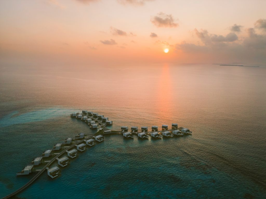Batch Alila Kothaifaru maldives Aerial Sunset New