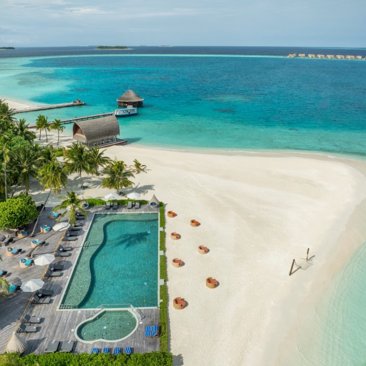 Batch Angsana Velavaru Kuredhi Pool Bar Beach Pavilion Aerial