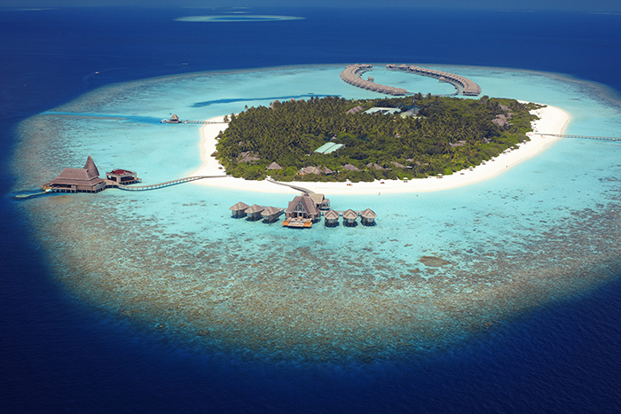 anantara kihavah maldives aerial view